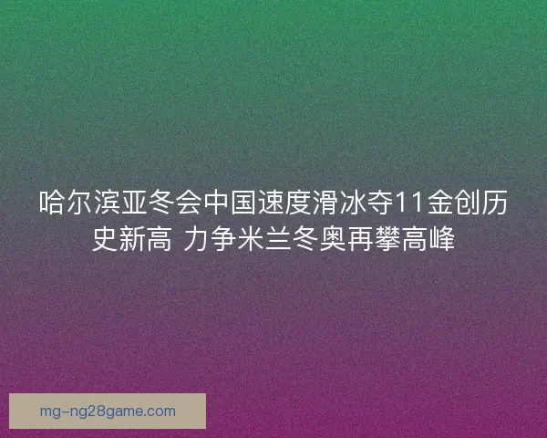 哈尔滨亚冬会中国速度滑冰夺11金创历史新高 力争米兰冬奥再攀高峰